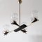 Vintage French Chandelier in Steel and Glass from Maison Arlus, 1950 8