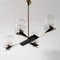 Vintage French Chandelier in Steel and Glass from Maison Arlus, 1950, Image 8