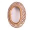 Vintage Oval Mirror in Wicker, Bamboo & Rattan, 1950s 1