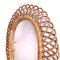 Vintage Oval Mirror in Wicker, Bamboo & Rattan, 1950s 2