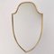 Vintage Mirror with Brass Frame in Shield Shape, 1950s 1