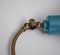 Vintage Italian Wall Scissor Lamp in Brass and Blue Shade, 1950s, Image 2