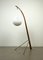French Adjustable Floor Lamp with Pleated Shade, 1950s 5