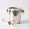 Art Deco Silver-Plated Ice Bucket with Tongs from Roelandt, 1930s, Set of 2 5