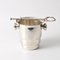 Art Deco Silver-Plated Ice Bucket with Tongs from Roelandt, 1930s, Set of 2 2