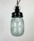 Lámpara colgante industrial de baquelita con vidrio estriado, años 70, Imagen 1