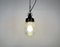 Industrial Bakelite Pendant Light with Ribbed Glass, 1970s 12