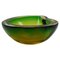 Green and Yellow Murano Glass Bowl attributed to Flavio Poli for Seguso, Italy, 1960s 1
