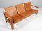 Danish Oak Aniline Leather Sofa, 1970s 2