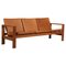 Danish Oak Aniline Leather Sofa, 1970s 1
