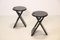 Black Roger Tallon Foldable Stools attributed to Roger Tallon, 1970s, Set of 2 2