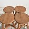 Rustic Wooden Stools -A, 1950s, Set of 4, Image 3