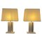 Travertine and Brass Lamps, 1970s, Set of 2 1