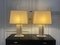 Travertine and Brass Lamps, 1970s, Set of 2 3