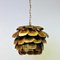 Danish Brutalist Brass Artichoke Ceiling Lamp by Svend Aage Holm-Sørensen, 1960s, Image 4