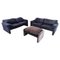 Maralunga Sofas and Ottoman attributed to Vico Magistretti for Cassina, 1970s, Set of 3 1