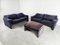 Maralunga Sofas and Ottoman attributed to Vico Magistretti for Cassina, 1970s, Set of 3 3