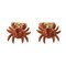 Goldene Manschettenknöpfe mit Emaillierten Italienischen Krabben, 2000er 1