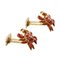 Goldene Manschettenknöpfe mit Emaillierten Italienischen Krabben, 2000er 3