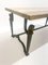 Mid-Century Wrought Iron and Travertine Coffee Table, 1940s 6