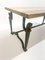 Mid-Century Wrought Iron and Travertine Coffee Table, 1940s, Image 6