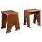 Art Déco Rechteckige Moderne Italienische Holz Hocker, 1970er, 2er Set 1