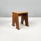 Art Déco Rechteckige Moderne Italienische Holz Hocker, 1970er, 2er Set 3