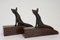 Cubisant Foxes Bronze Bookends by Henri Payen, 1930, Set of 2 7