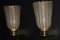 Barovier Style Murano Pulegoso Gold Glass Wall Lights with Gold Glitter Inclusions, 1990, Set of 2 2