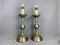 Regency Portuguese Alloy and Green Ceramic Buffet Table Lamps, 1950s, Set of 2, Image 8