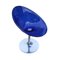 Electric Blue Acrylic Glass Eros Swivel Chair by Philippe Starck for Kartell 2