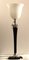 French Art Deco Table Lamp in Black Wood and Nickeled Metal from Mazda, 1920s, Image 1