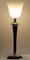 French Art Deco Table Lamp in Black Wood and Nickeled Metal from Mazda, 1920s 2