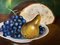 Still Life with Pear and Grapes, 1920s, Oil on Canvas, Framed, Image 4