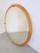 Grand Miroir Rond Vintage en Teck, Danemark, 1960s 5