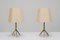 Lampes de Chevet Trépied Mid-Century en Laiton, 1960s, Set de 2 1