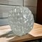 Portuguese Minimalist Round Clear Textured Glass Flush Mount or Wall Light, 1990s 2