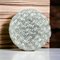 Portuguese Minimalist Round Clear Textured Glass Flush Mount or Wall Light, 1990s 1