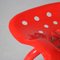 Red Metal Tractor Seat Stool, Italy, 1970s 7