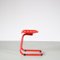 Red Metal Tractor Seat Stool, Italy, 1970s 3