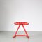 Red Metal Tractor Seat Stool, Italy, 1970s 6