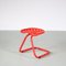 Red Metal Tractor Seat Stool, Italy, 1970s 1