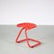 Red Metal Tractor Seat Stool, Italy, 1970s, Image 1