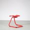 Red Metal Tractor Seat Stool, Italy, 1970s 4