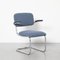 Vintage Blue Upholstery Tube Frame Armchair, 1930s, Image 1