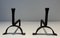 Cast Iron and Wrought Iron Chenets, 1970s, Set of 2 3