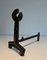Modern Cast Iron and Wrought Iron Andirons, 1950s, Set of 2 6