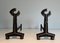 Modern Cast Iron and Wrought Iron Andirons, 1950s, Set of 2 12