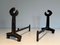 Modern Cast Iron and Wrought Iron Andirons, 1950s, Set of 2 10