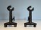 Modern Cast Iron and Wrought Iron Andirons, 1950s, Set of 2 11